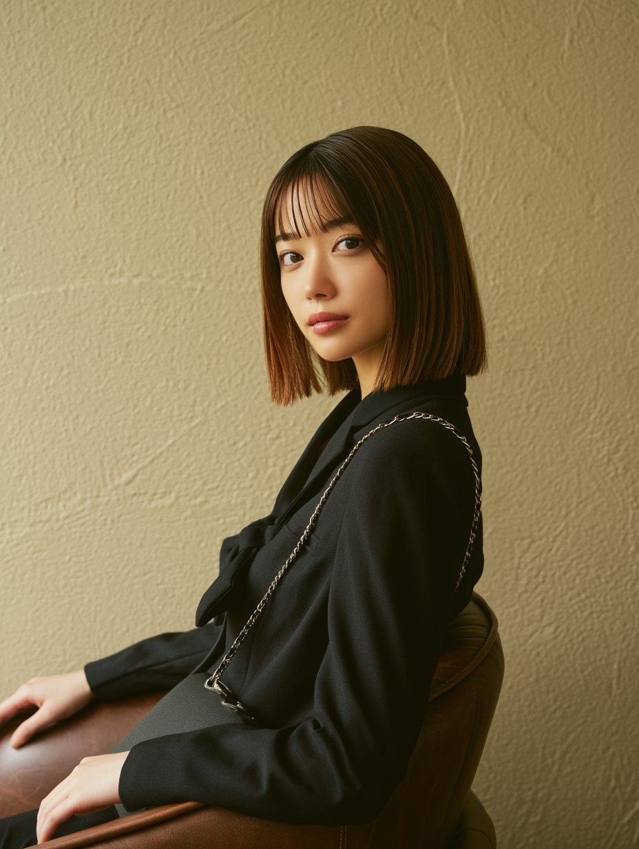 落ち着いた装いの女性