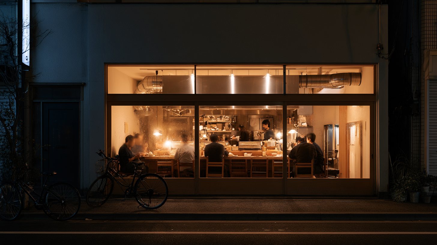 ナイトスナップ：夜の店先